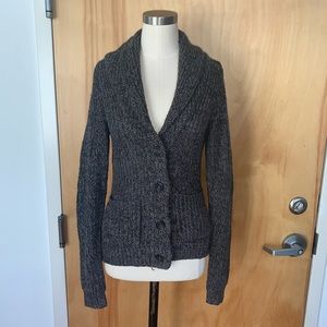 Chunky, shawl collar sweater cardigan, rustic